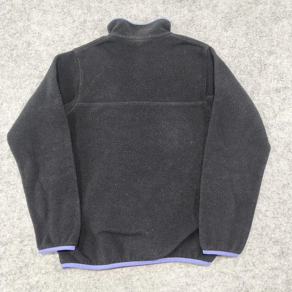 Patagonia Womens XS Lightweight Synchilla Snap T‎ Fleece Pullover Jacket Black